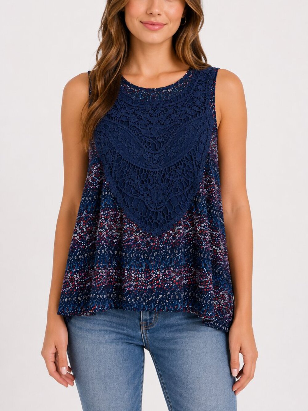 NWT Pinky Cold Shoulder Lace Floral Boho Blouse Size S